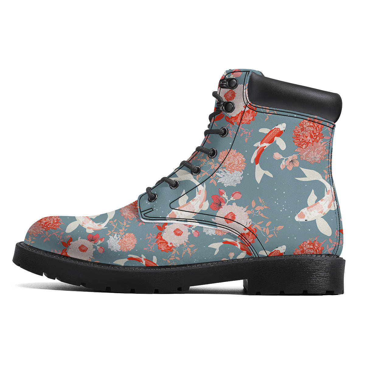 Chrysanthemum And Koi Carp Print Pattern Boots-grizzshop