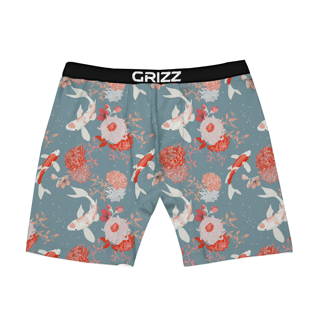 Chrysanthemum And Koi Carp Print Pattern Boxer Briefs-grizzshop