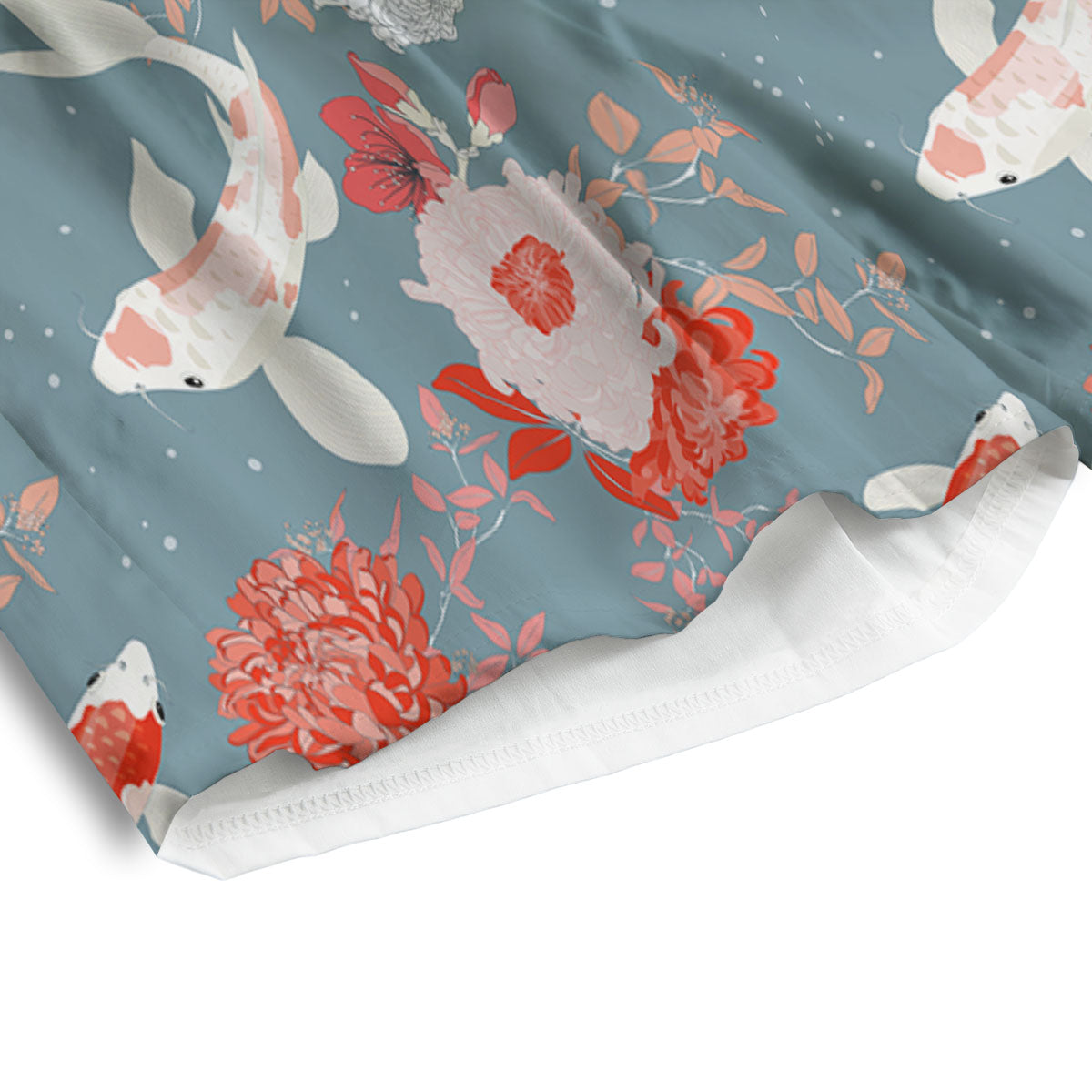Chrysanthemum And Koi Carp Print Pattern Men's Athletic Shorts