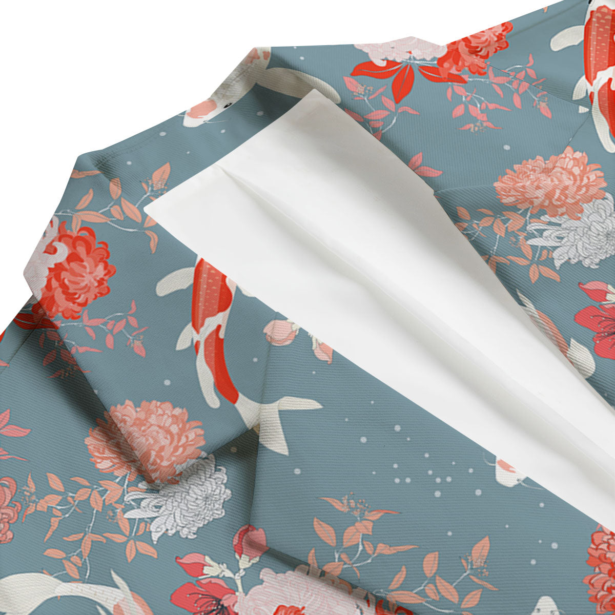 Chrysanthemum And Koi Carp Print Pattern Men's Blazer-grizzshop