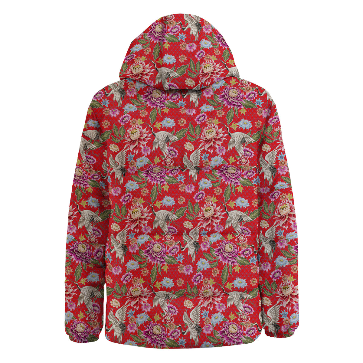 Chrysanthemum Art Print Pattern Down Jacket-grizzshop