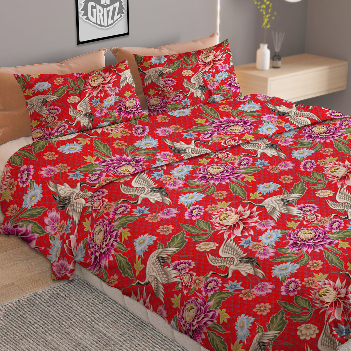 Chrysanthemum Art Print Pattern Duvet Cover Bedding Set