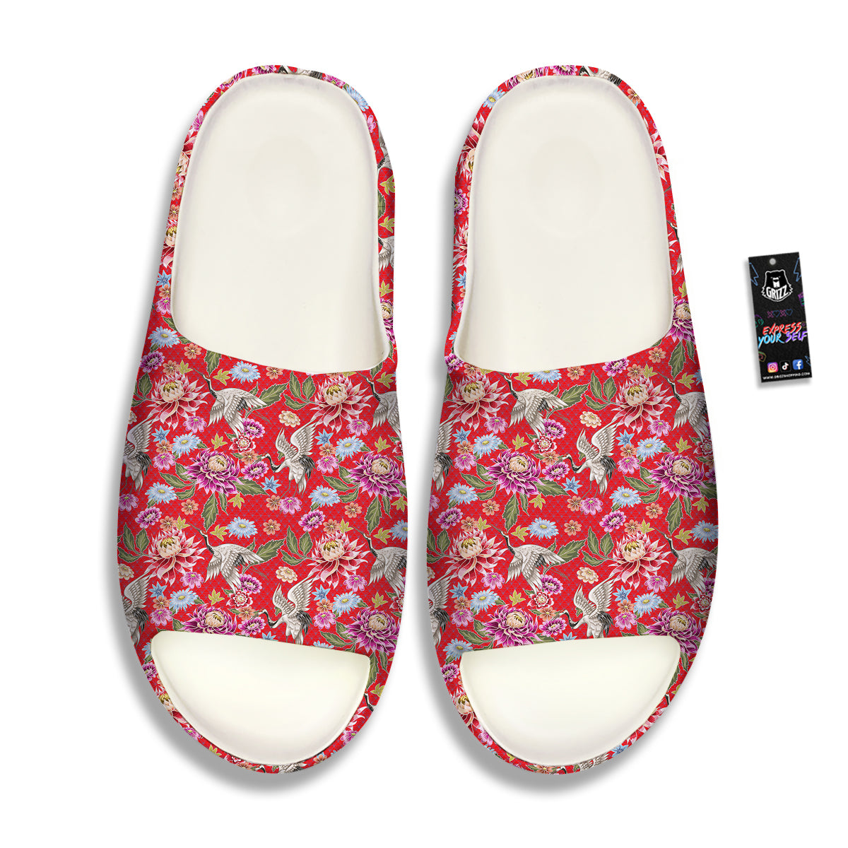 Chrysanthemum Art Print Pattern Sandals-grizzshop
