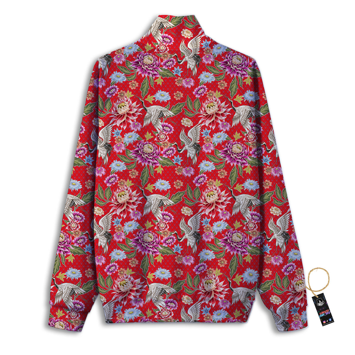 Chrysanthemum Art Print Pattern Track Jacket-grizzshop