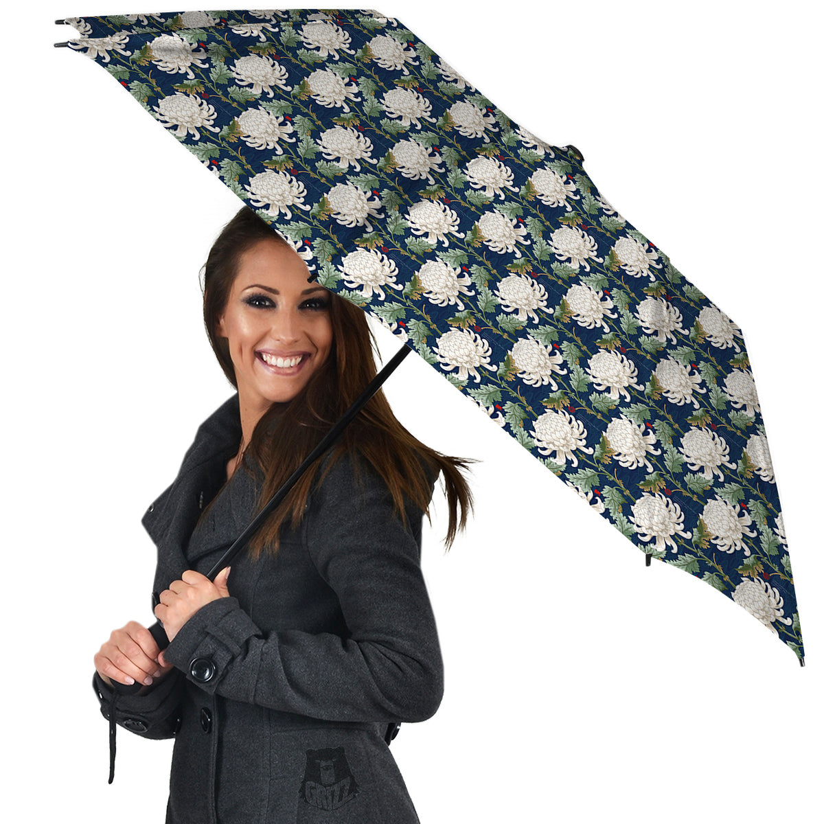 Chrysanthemum Flower Print Umbrella-grizzshop