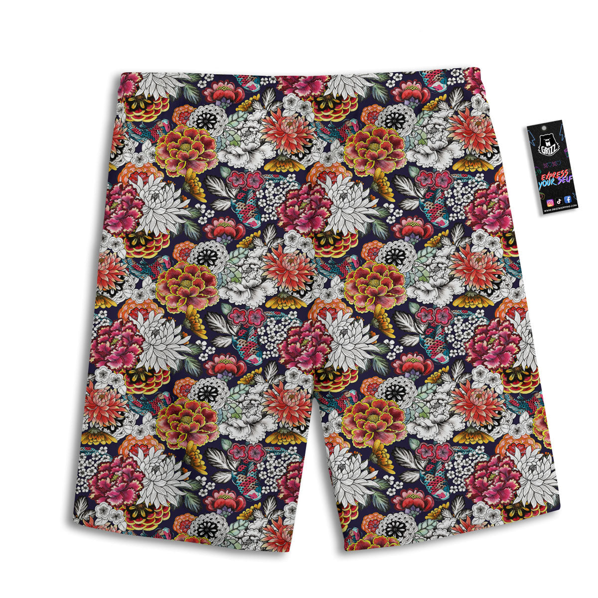 Chrysanthemum Japanese Print Pattern Men's Athletic Shorts