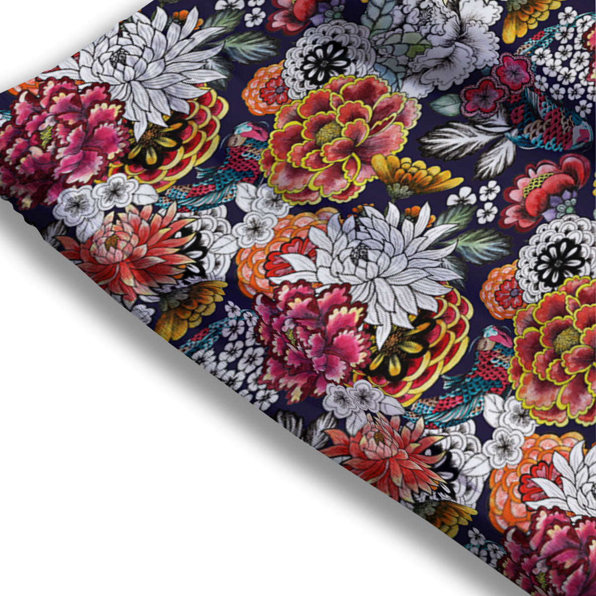 Chrysanthemum Japanese Print Pattern Mesh Shorts