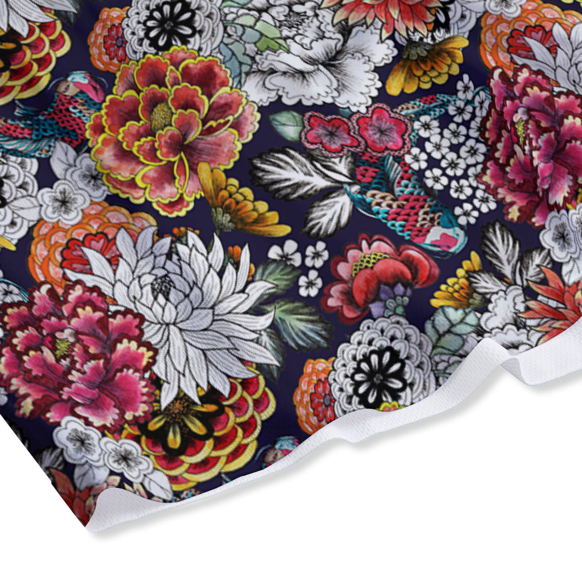 Chrysanthemum Japanese Print Pattern Mesh Shorts