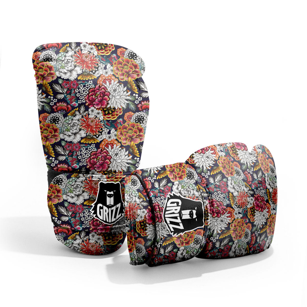 Chrysanthemum Japanese Print Pattern Pro Boxing Glove