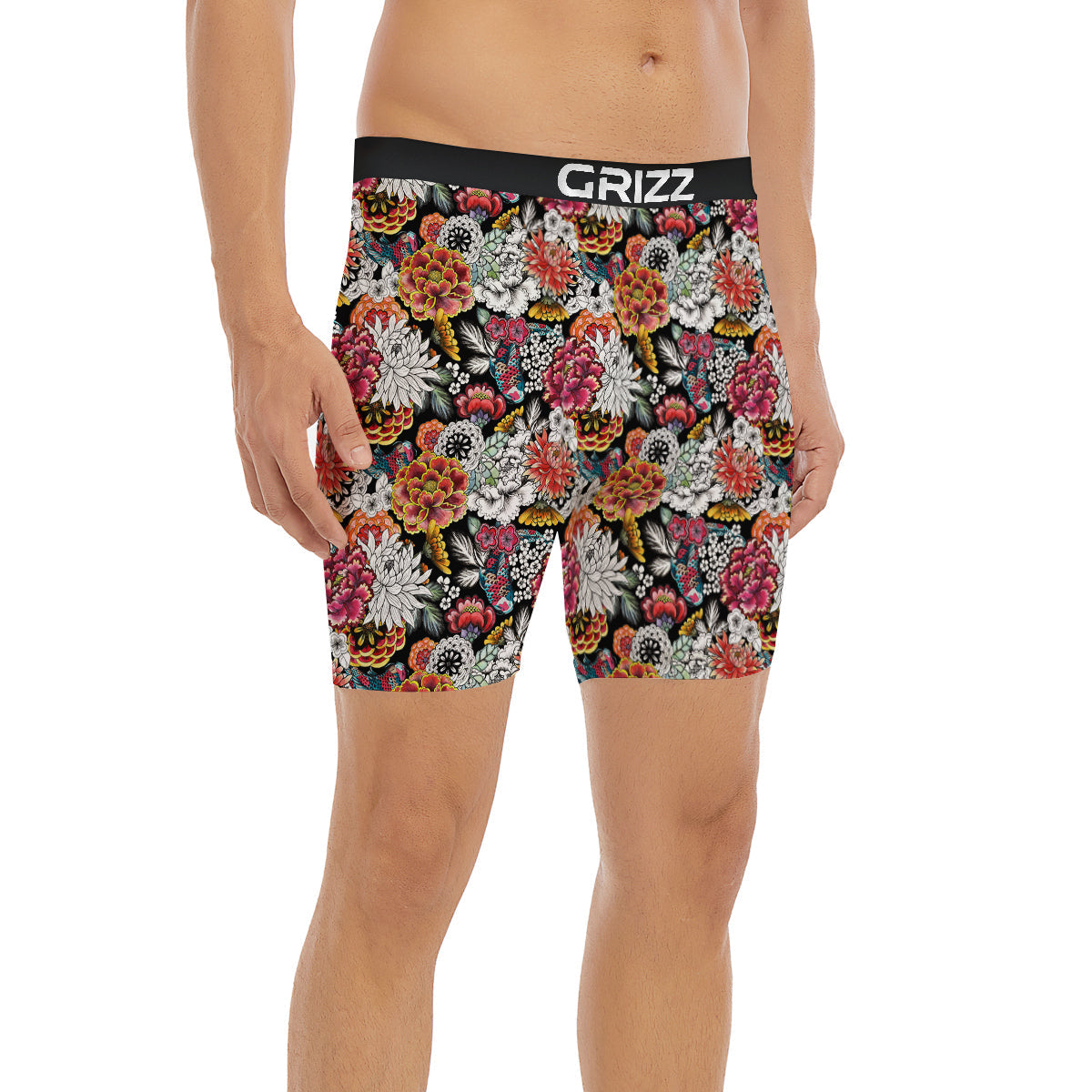 Chrysanthemum Watercolor Print Boxer Briefs-grizzshop