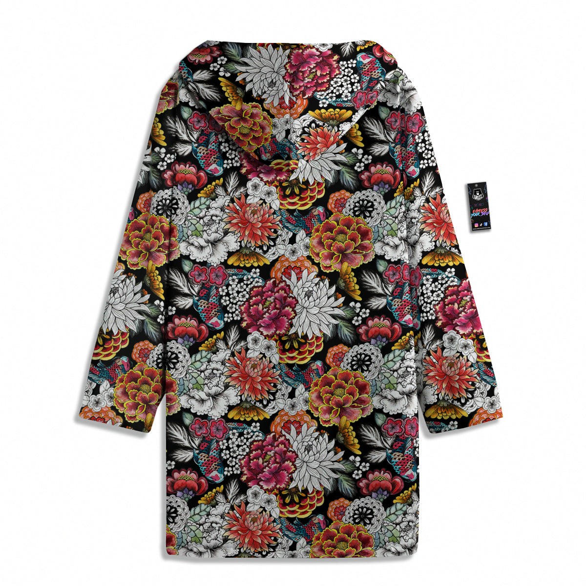 Chrysanthemum Watercolor Print Men's Windbreaker Jacket-grizzshop