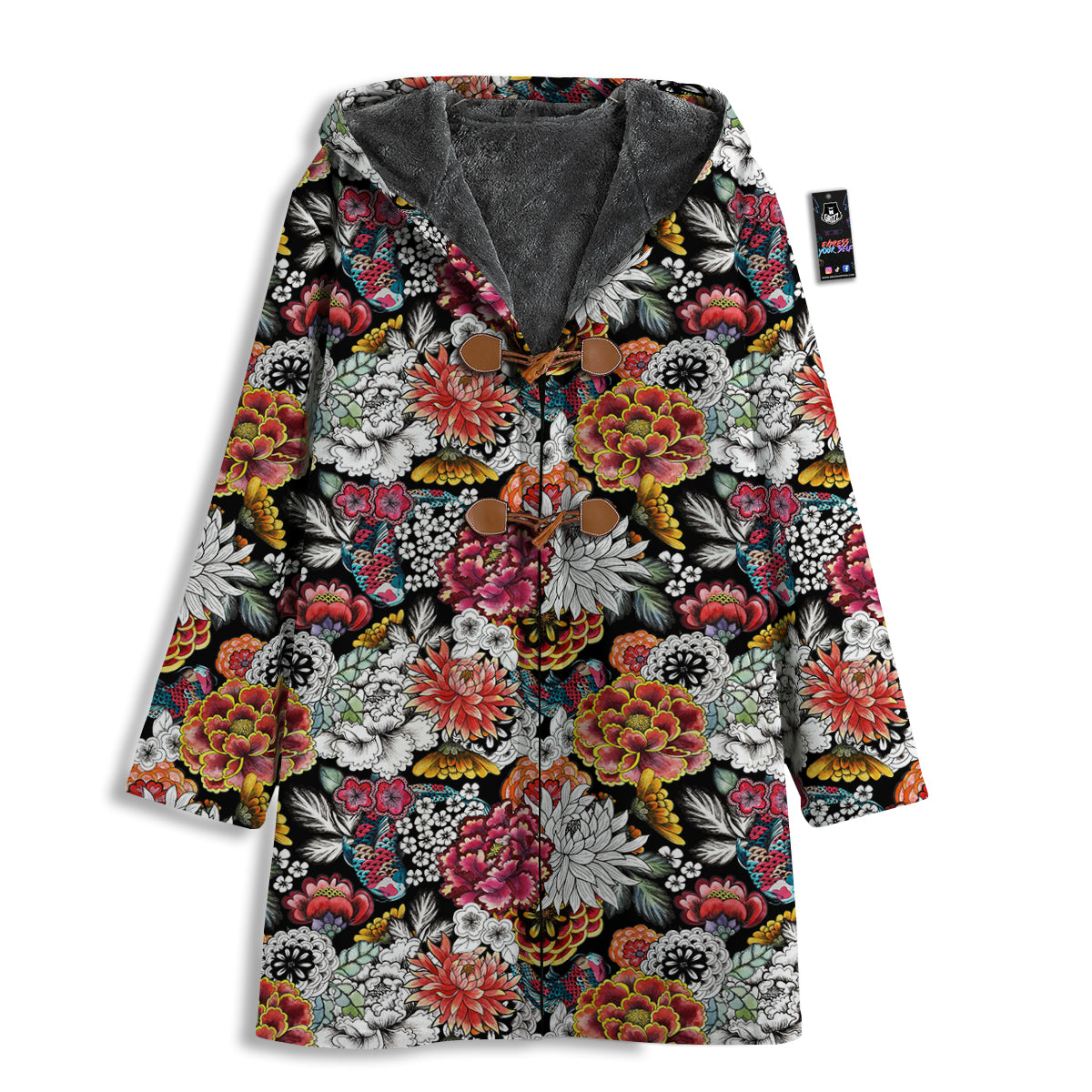 Chrysanthemum Watercolor Print Men's Windbreaker Jacket-grizzshop