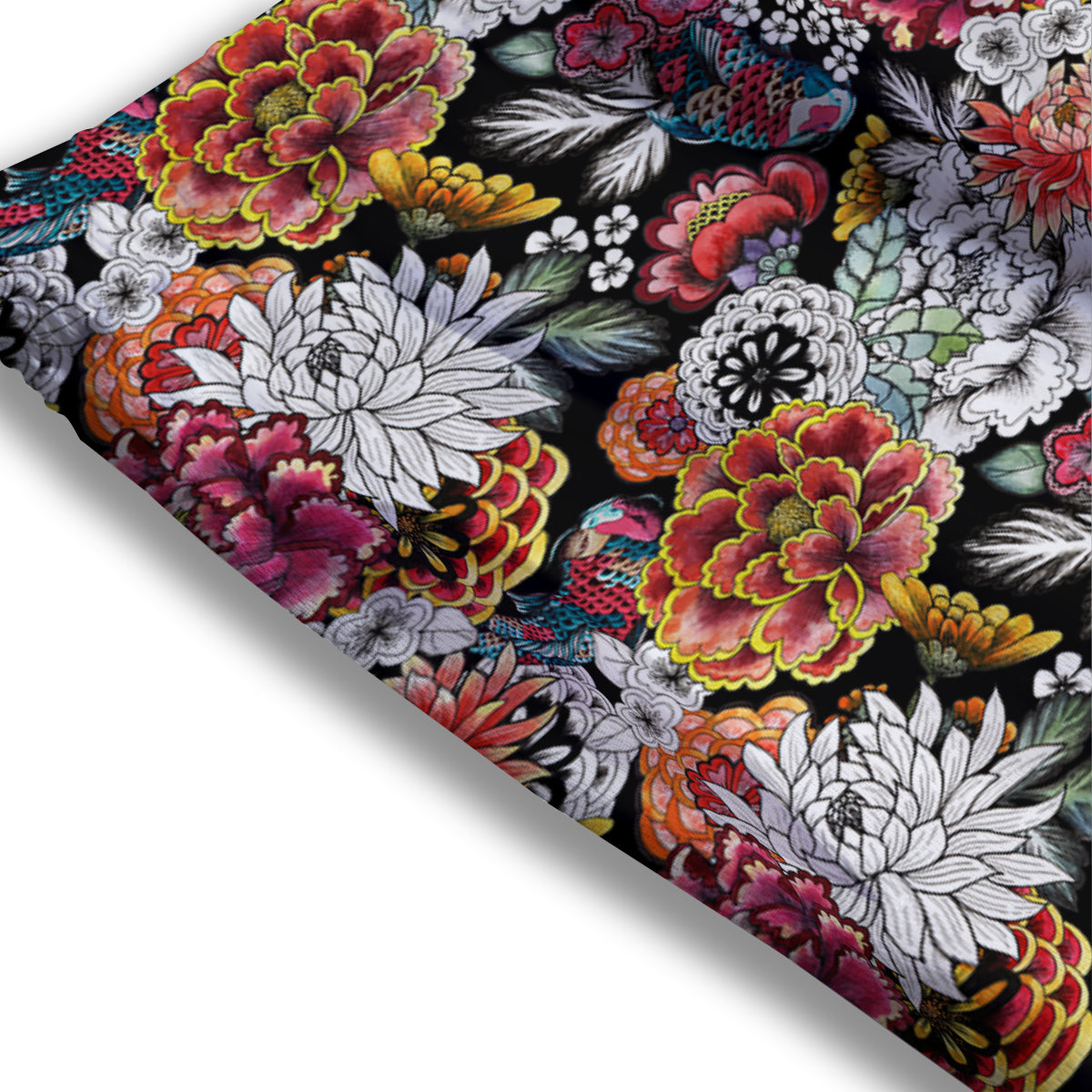 Chrysanthemum Watercolor Print Mesh Shorts