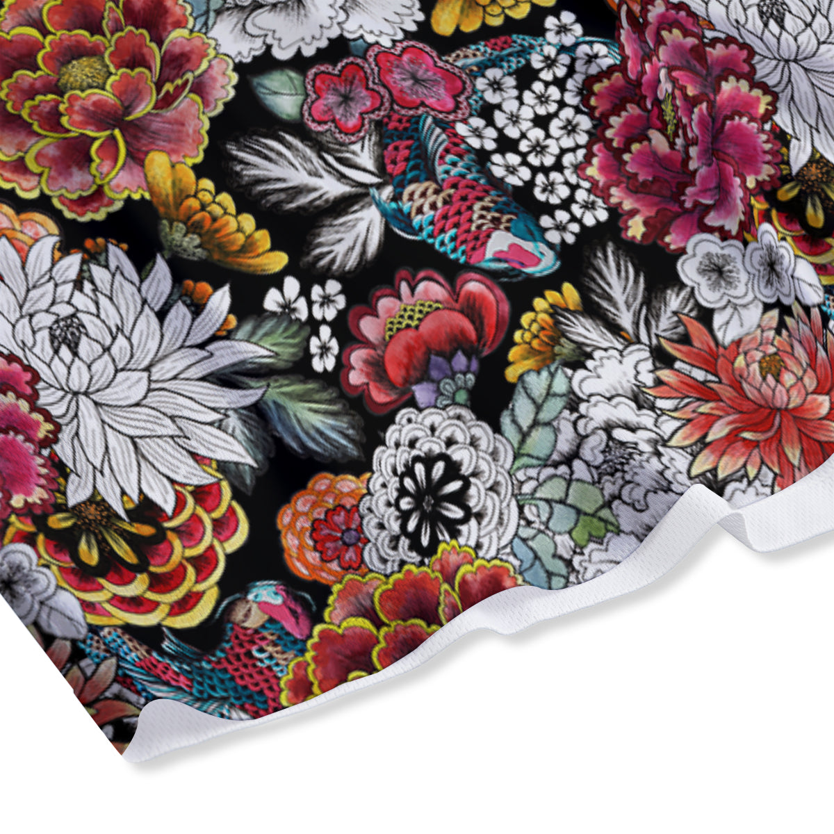 Chrysanthemum Watercolor Print Mesh Shorts