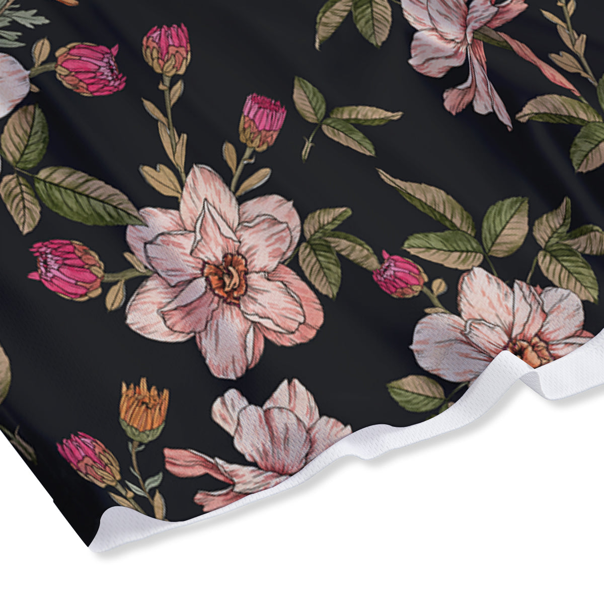 Chrysanthemum Watercolor Print Pattern Mesh Shorts