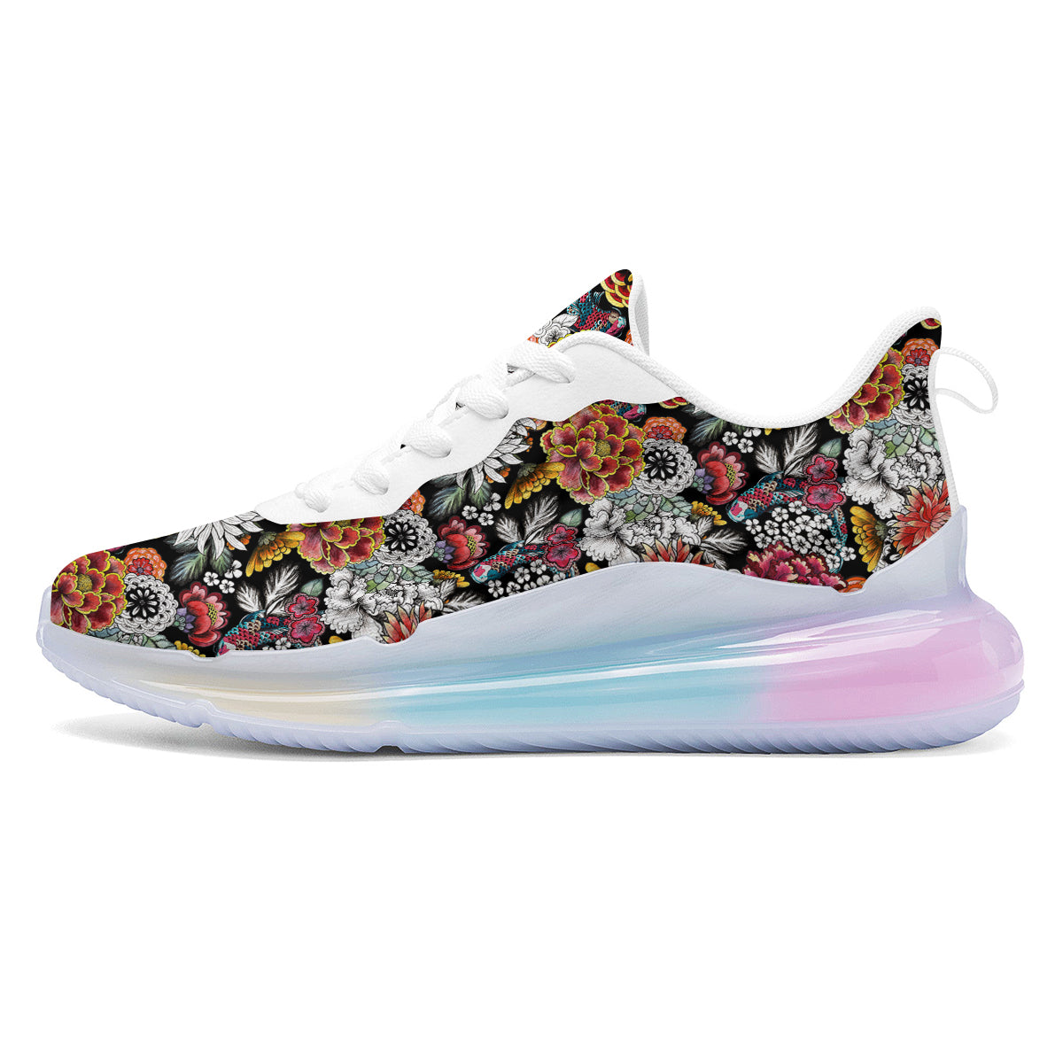 Chrysanthemum Watercolor Print Running Sneakers-grizzshop