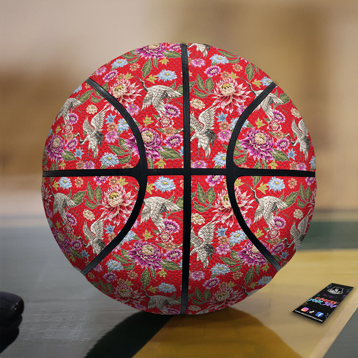 Chrysanthemum Art Print Pattern Basketball