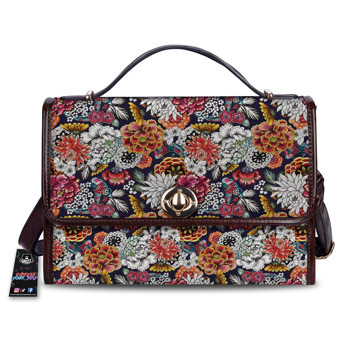 Chrysanthemum Japanese Print Pattern Women's Satchel Bag