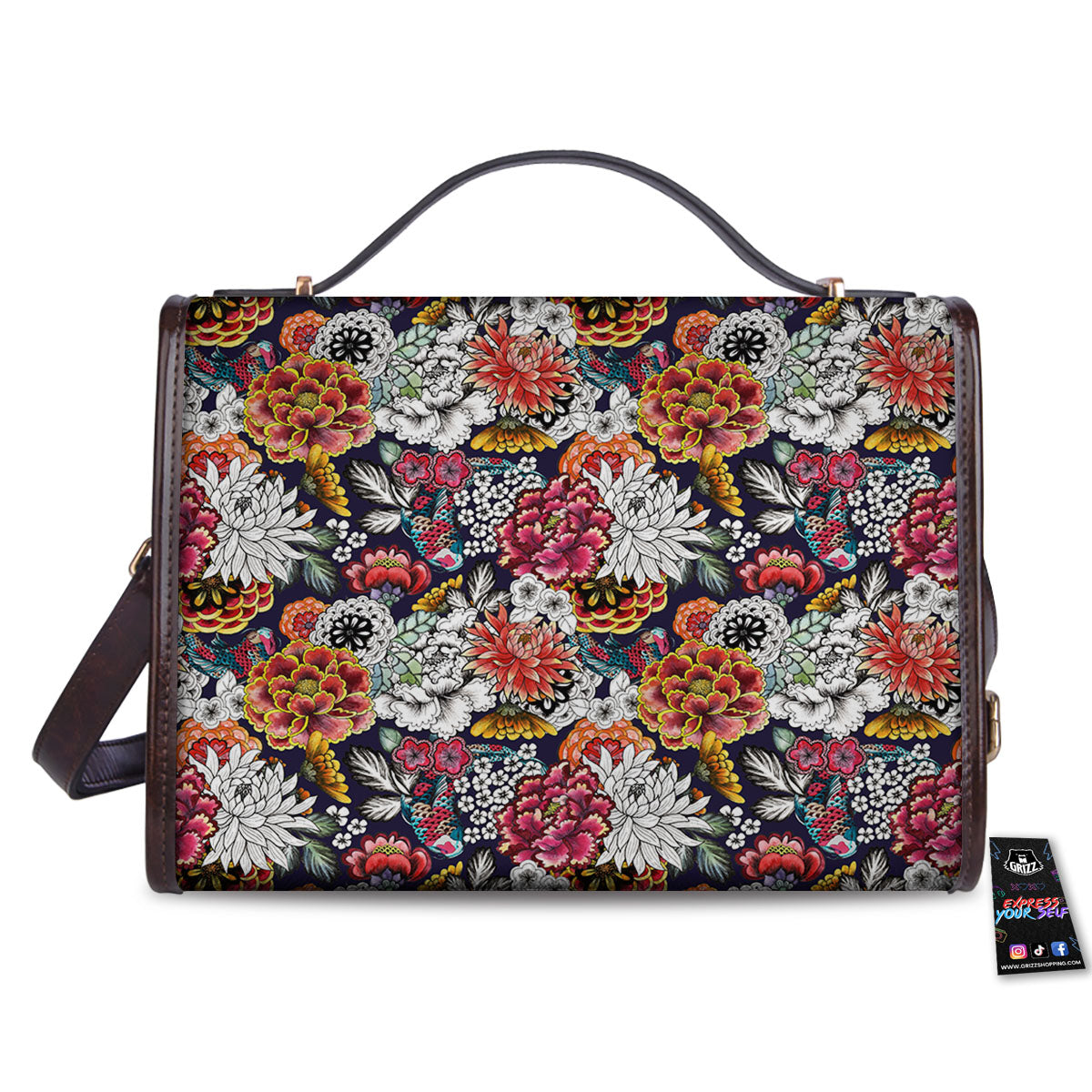Chrysanthemum Japanese Print Pattern Women's Satchel Bag