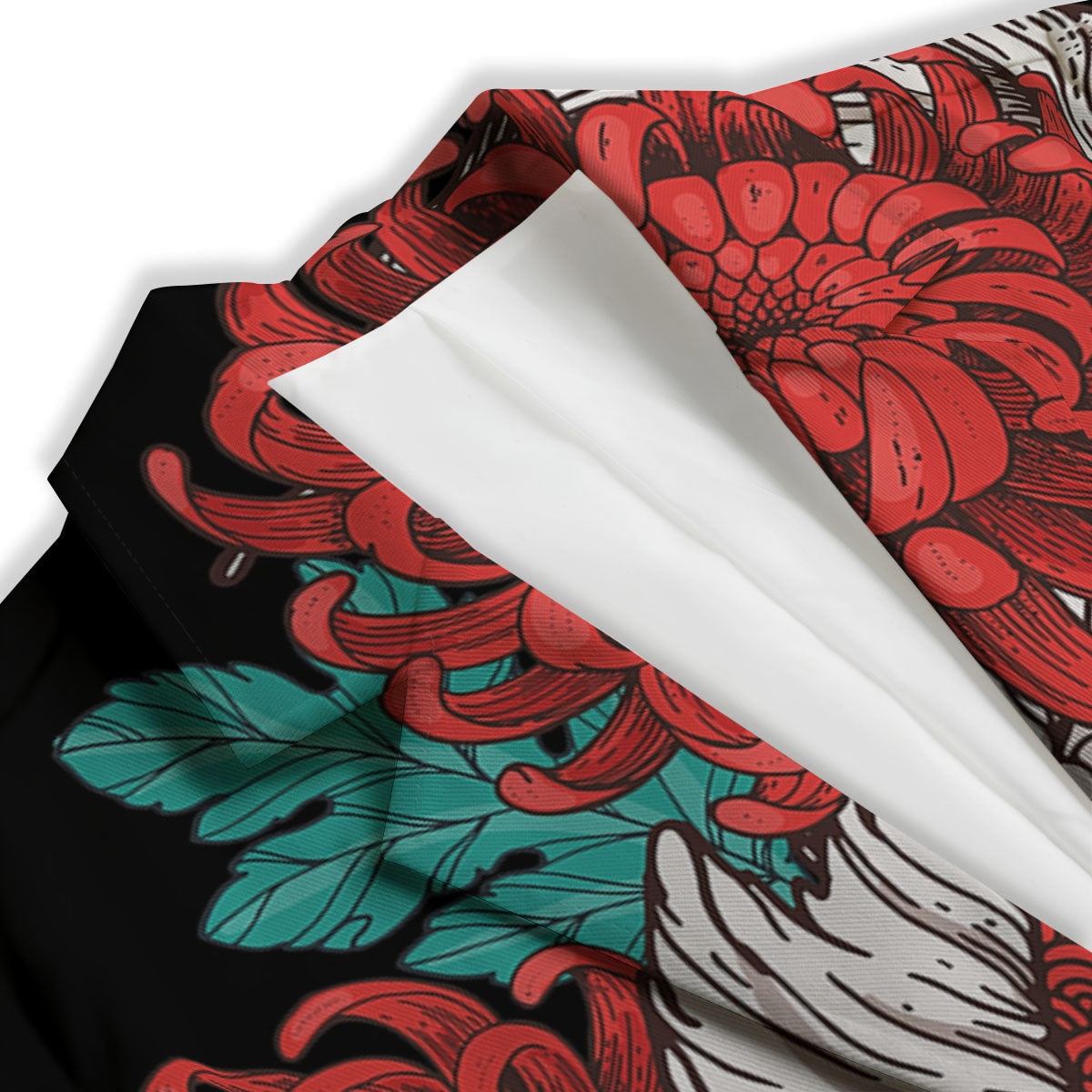Chrysanthemums And Japanese Koi Print Women's Blazer-grizzshop
