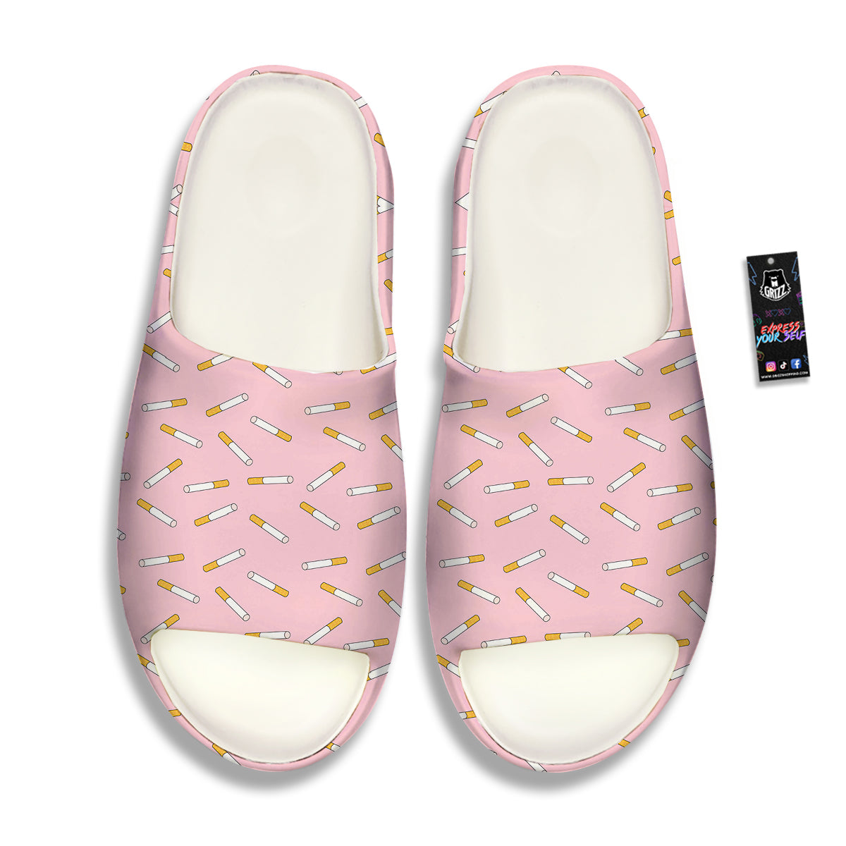Cigarette And Pink Print Pattern Sandals-grizzshop