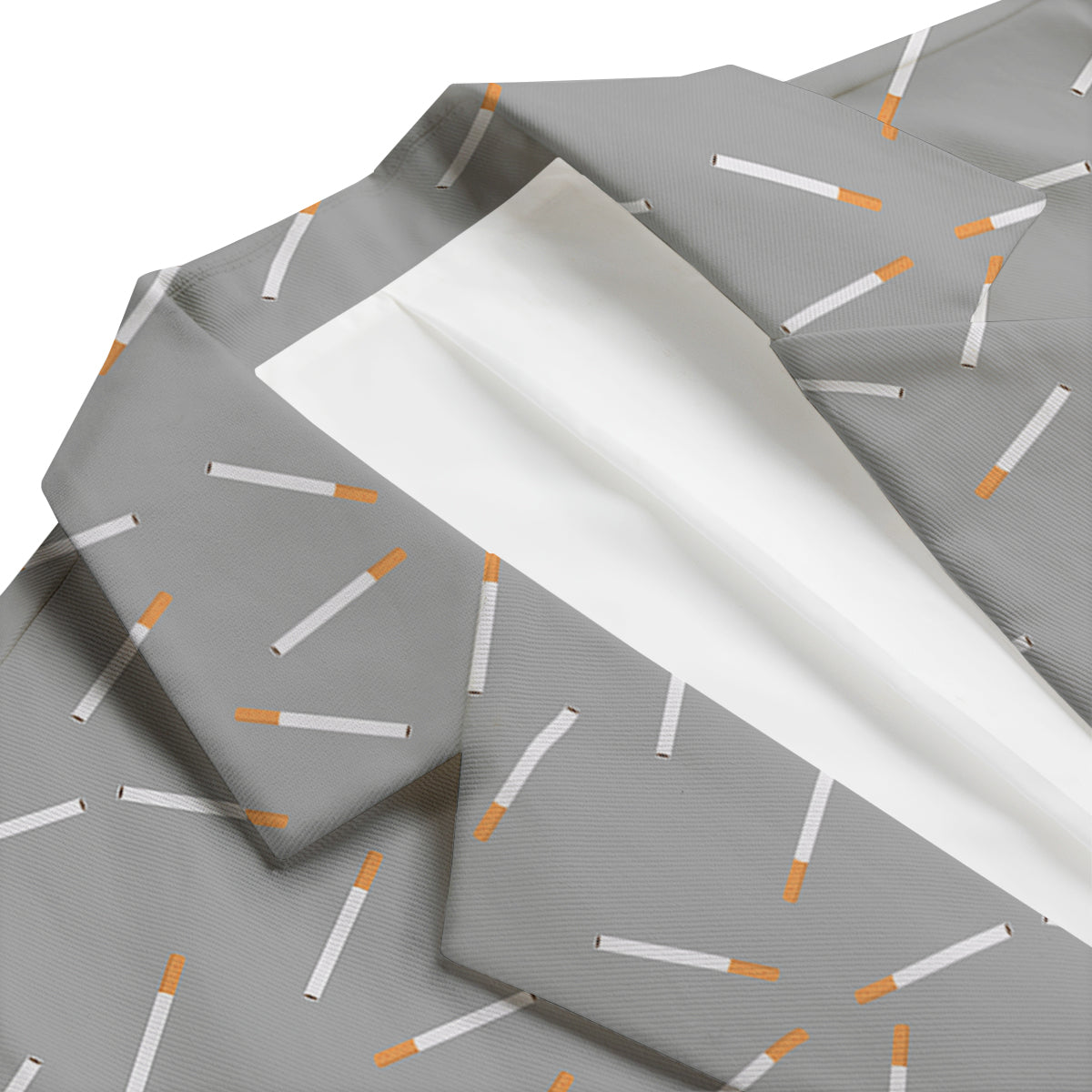 Cigarette Gray Print Pattern Men's Blazer-grizzshop