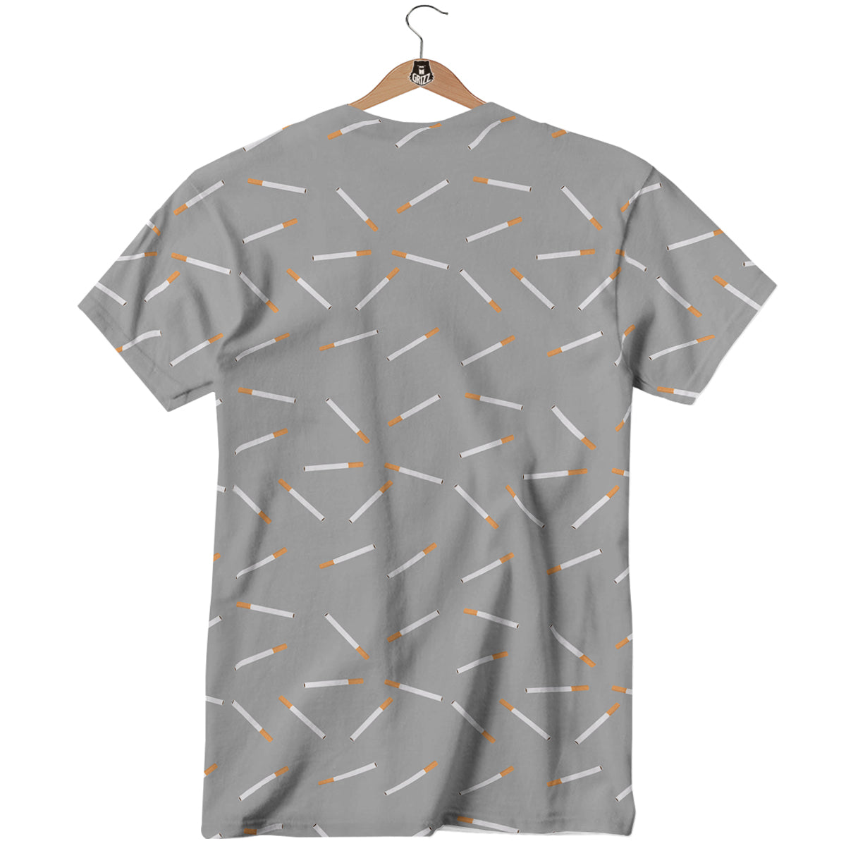 Cigarette Gray Print Pattern T-Shirt-grizzshop