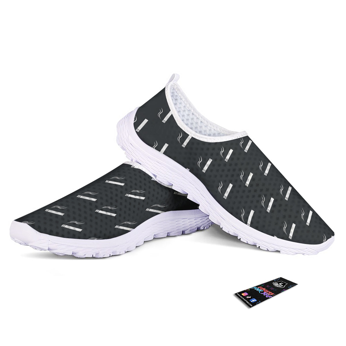 Cigarette Print Pattern Nurse Shoes-grizzshop