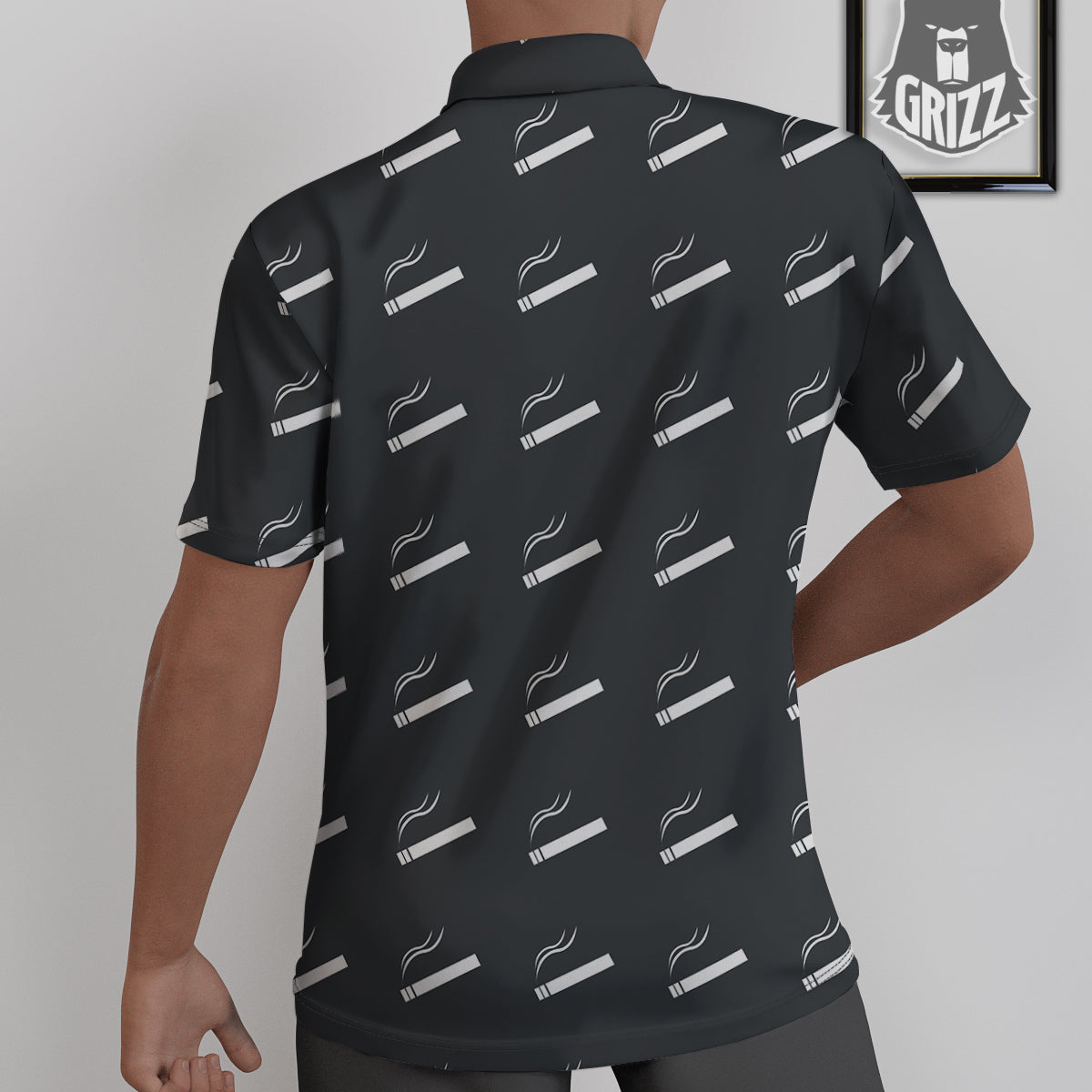 Cigarette Print Pattern Untucked Shirts-grizzshop