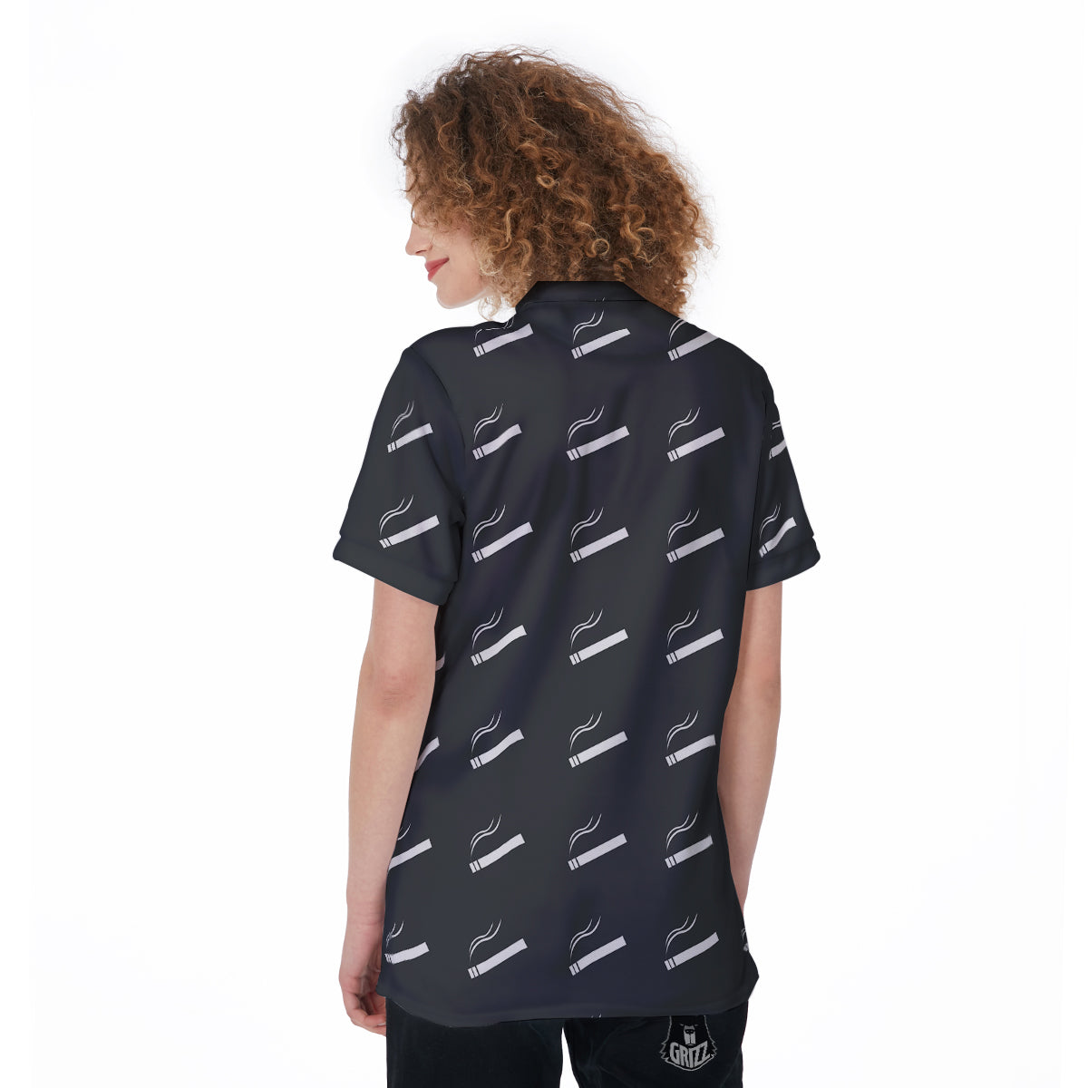 Cigarette Print Pattern Women's Golf Shirts-grizzshop
