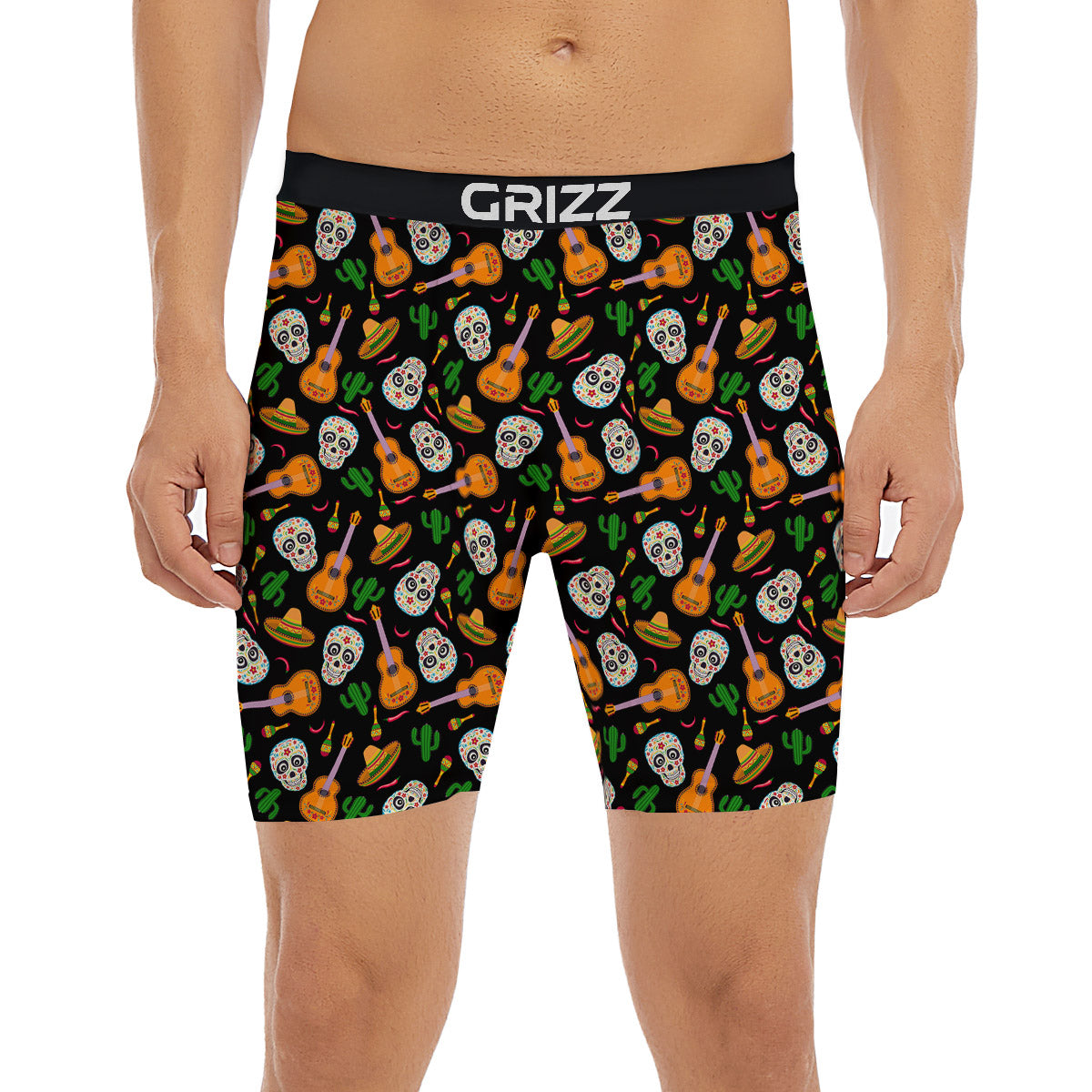 Cinco de Mayo Cartoon Print Pattern Boxer Briefs-grizzshop