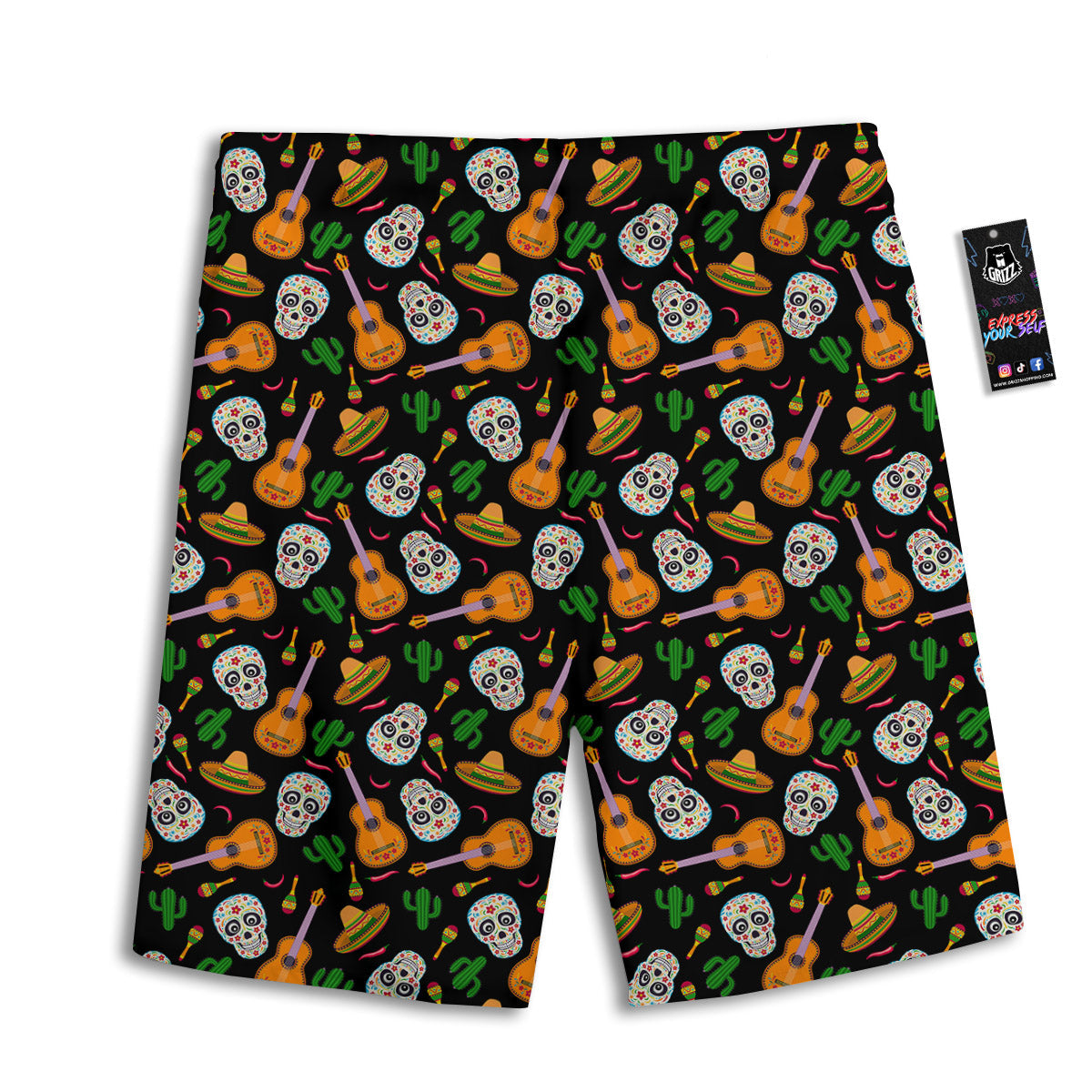Cinco de Mayo Cartoon Print Pattern Men's Athletic Shorts