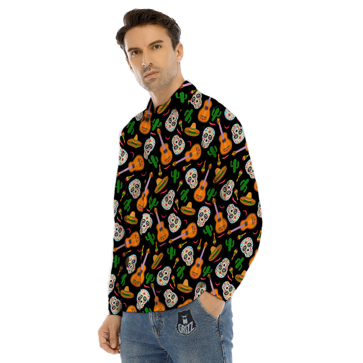 Cinco de Mayo Cartoon Print Pattern Men's Dress Shirts-grizzshop