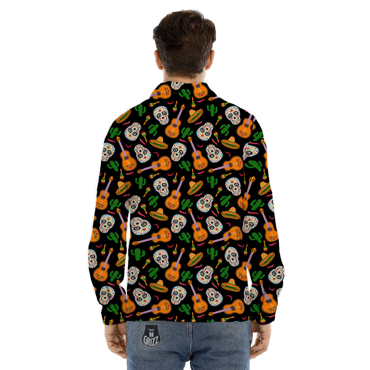 Cinco de Mayo Cartoon Print Pattern Men's Dress Shirts-grizzshop