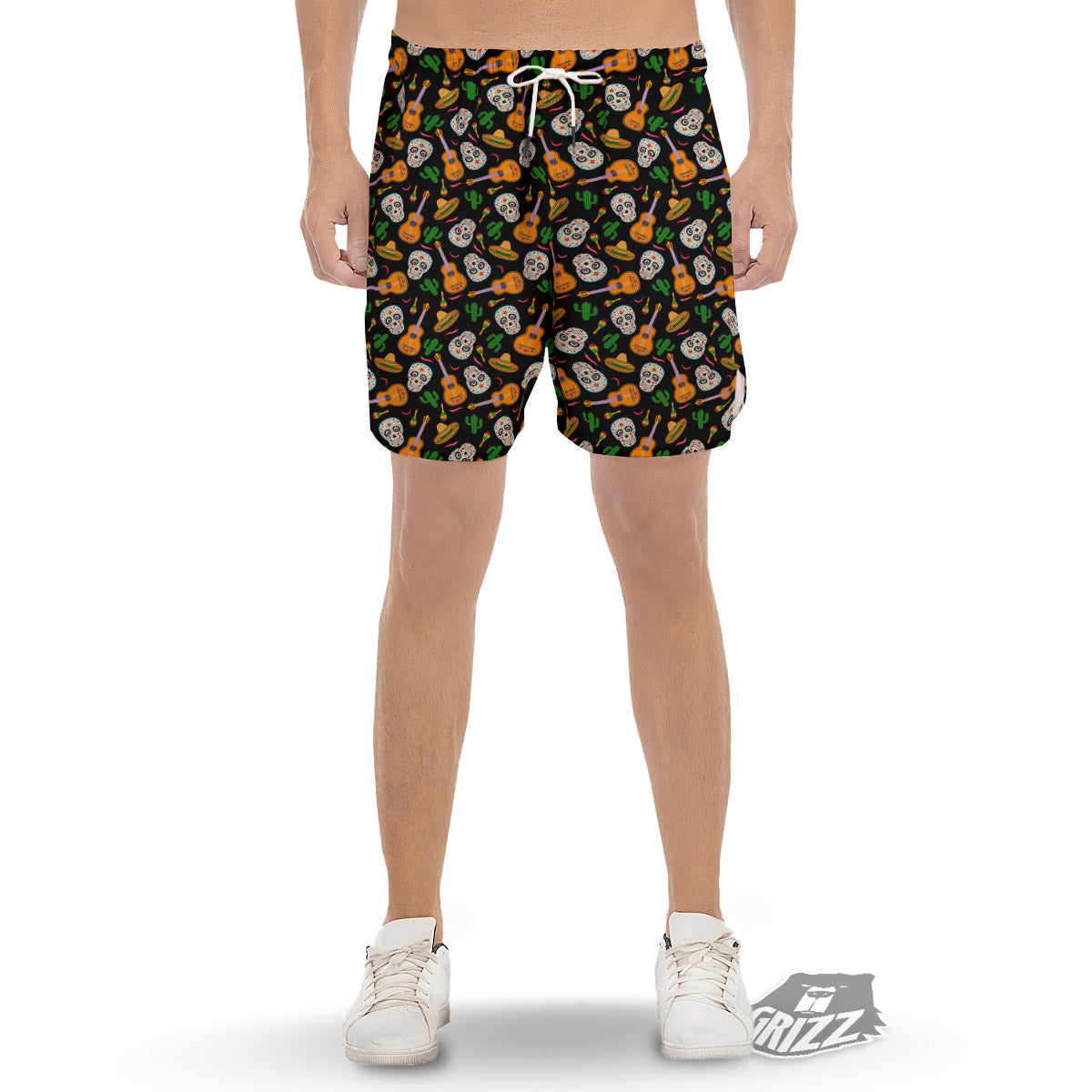 Cinco de Mayo Cartoon Print Pattern Men's Gym Shorts-grizzshop