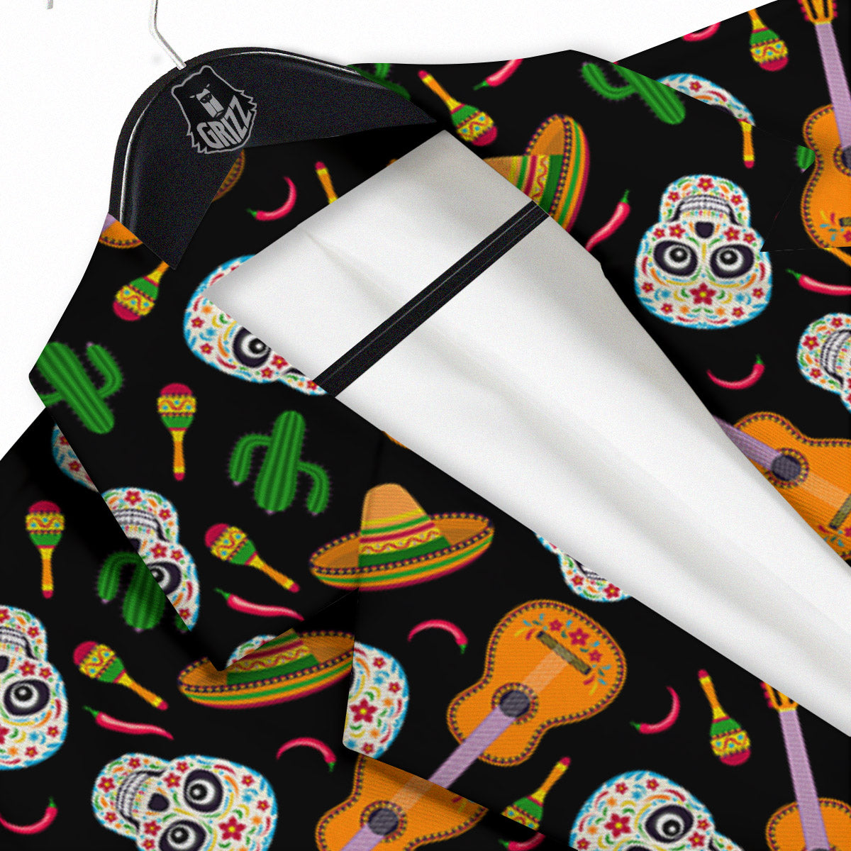 Cinco de Mayo Cartoon Print Pattern Men's Sport Coat-grizzshop