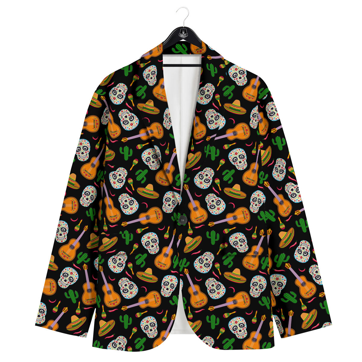Cinco de Mayo Cartoon Print Pattern Men's Sport Coat-grizzshop