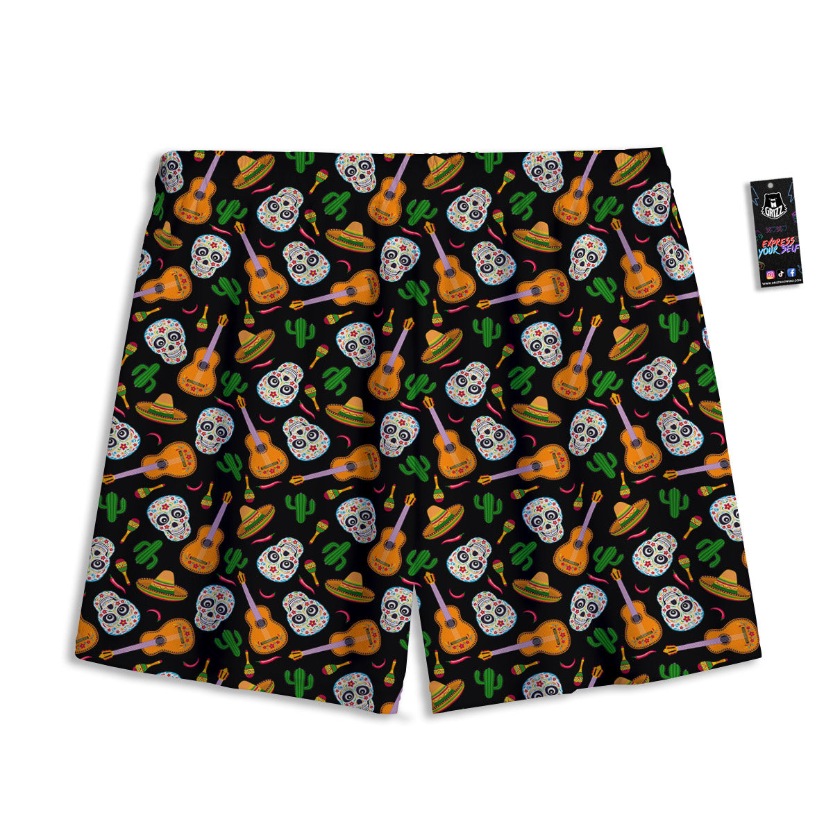 Diamond Print Pattern Mesh Shorts