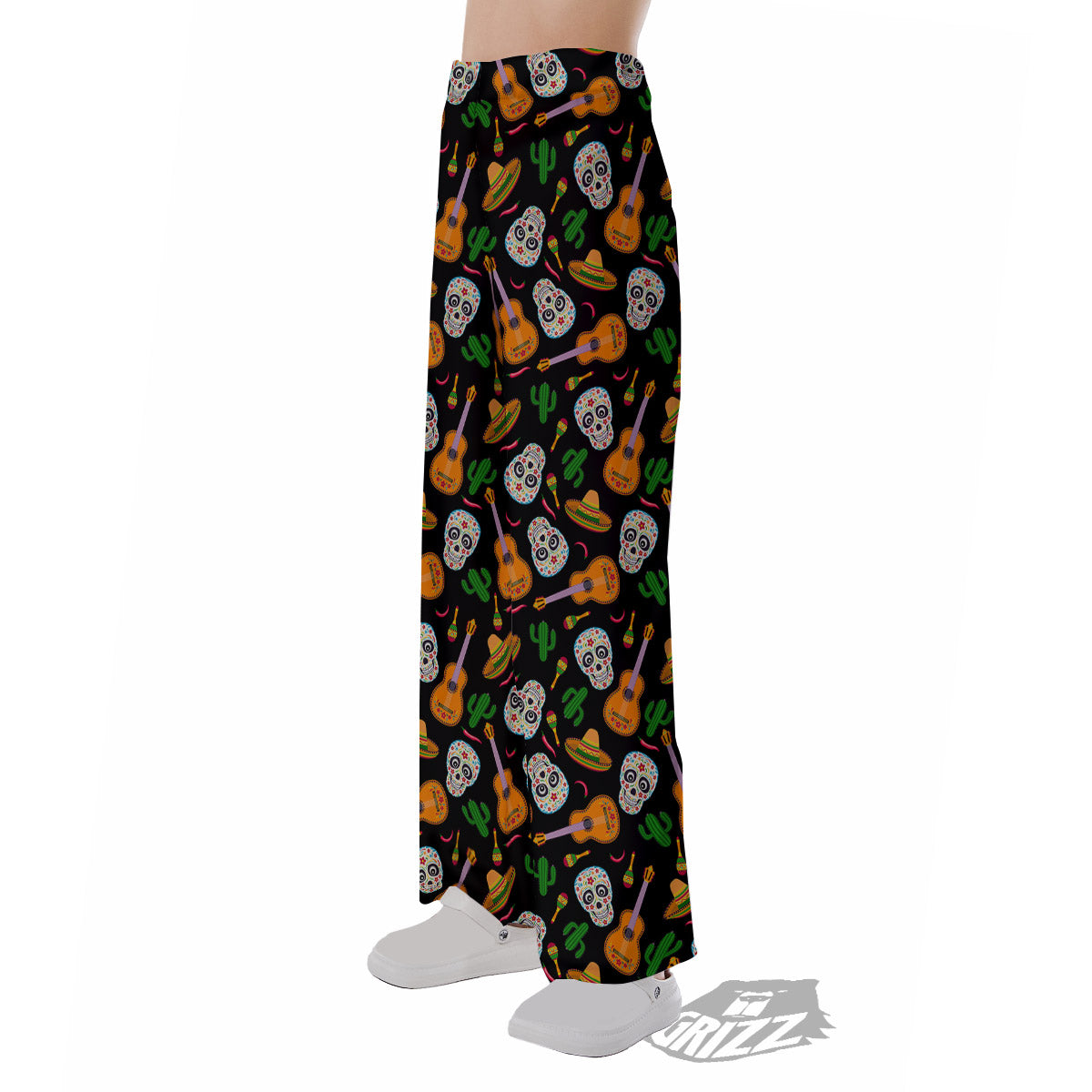 Cinco de Mayo Cartoon Print Pattern Pajama Pants-grizzshop