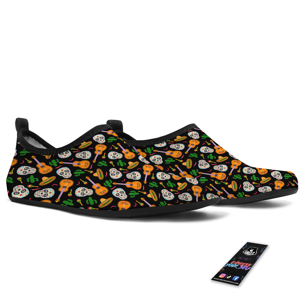 Cinco de Mayo Cartoon Print Pattern Water Shoes-grizzshop
