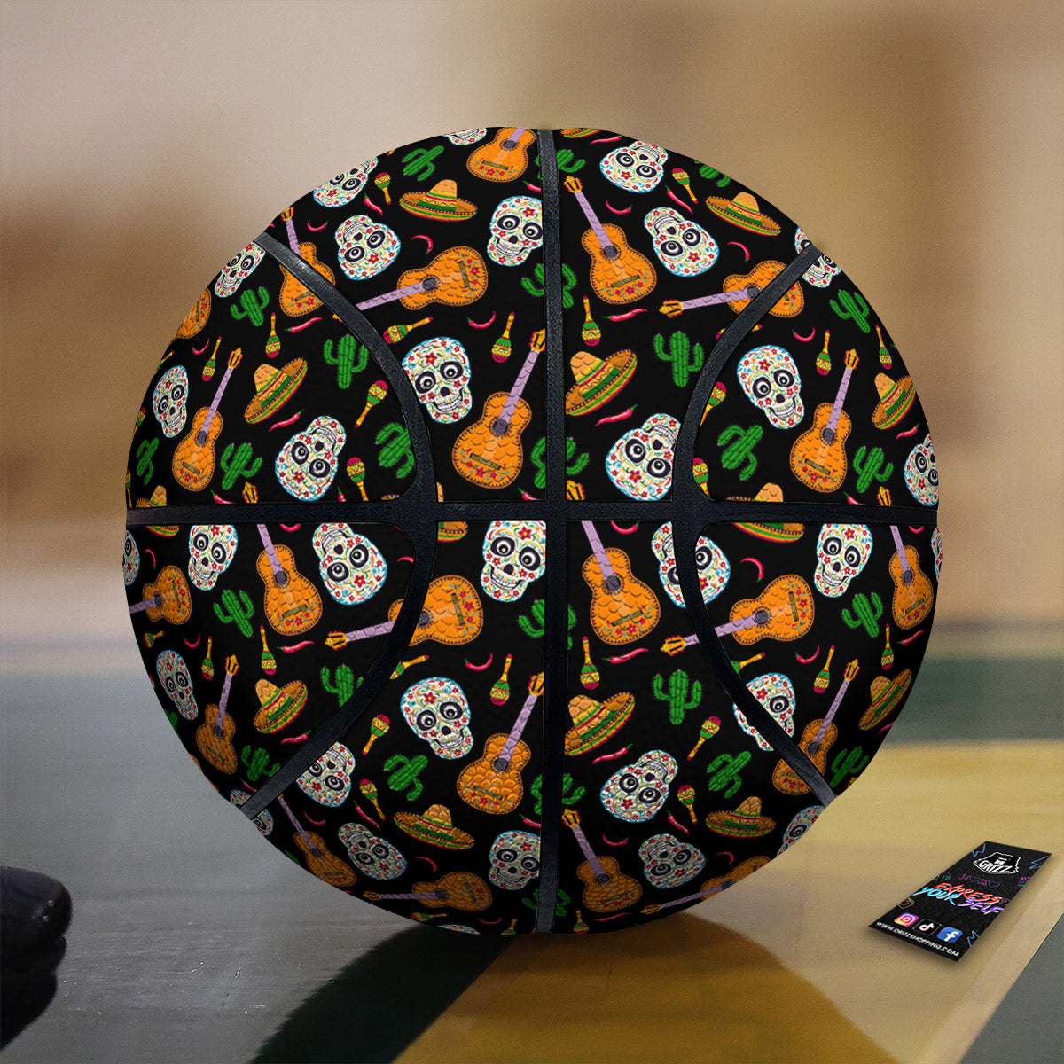 Cinco de Mayo Cartoon Print Pattern Basketball