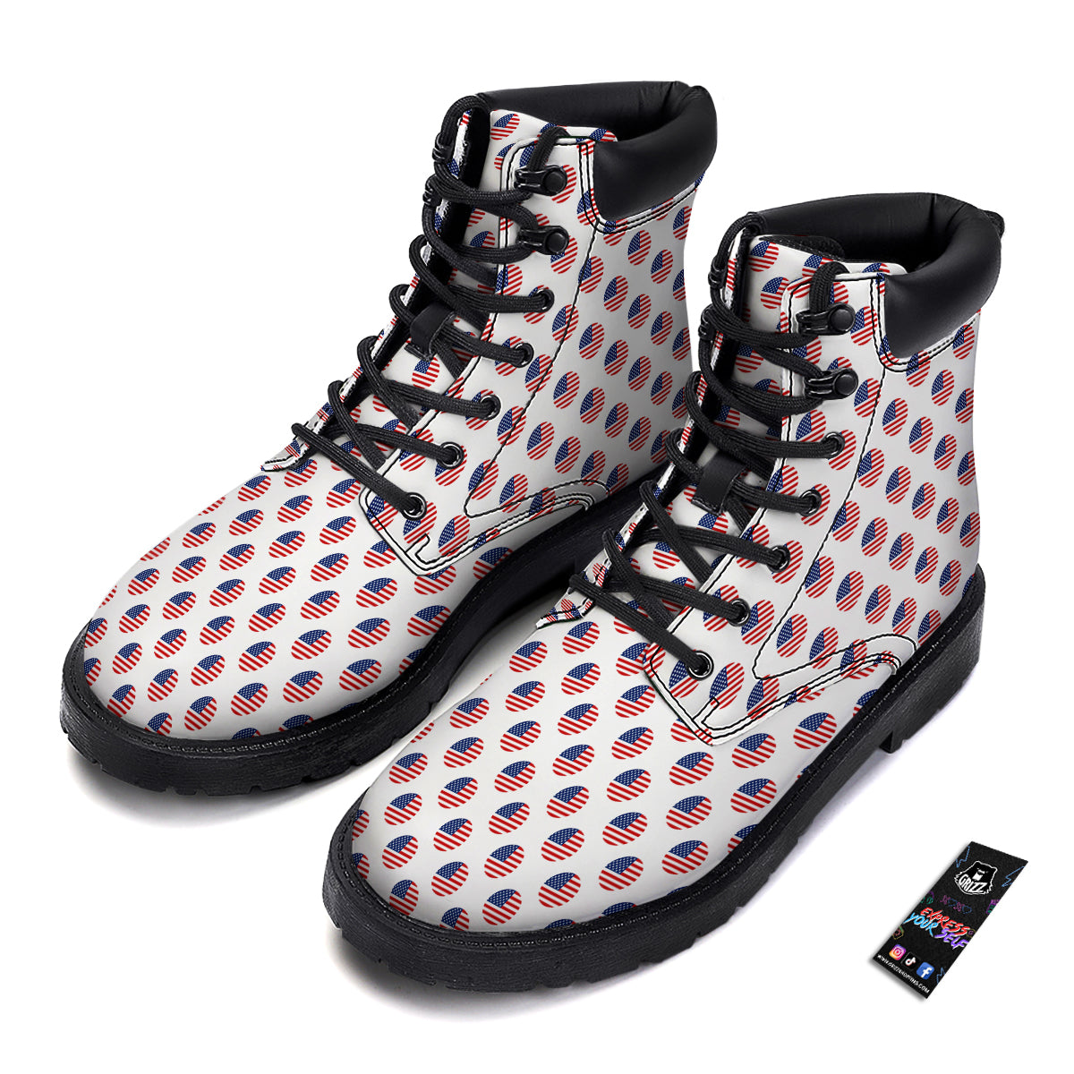 Circle Flag American Print Pattern Boots-grizzshop