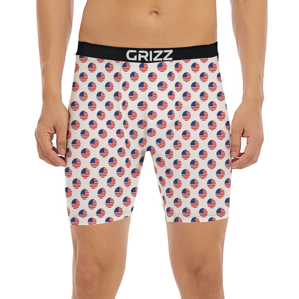 Circle Flag American Print Pattern Boxer Briefs-grizzshop