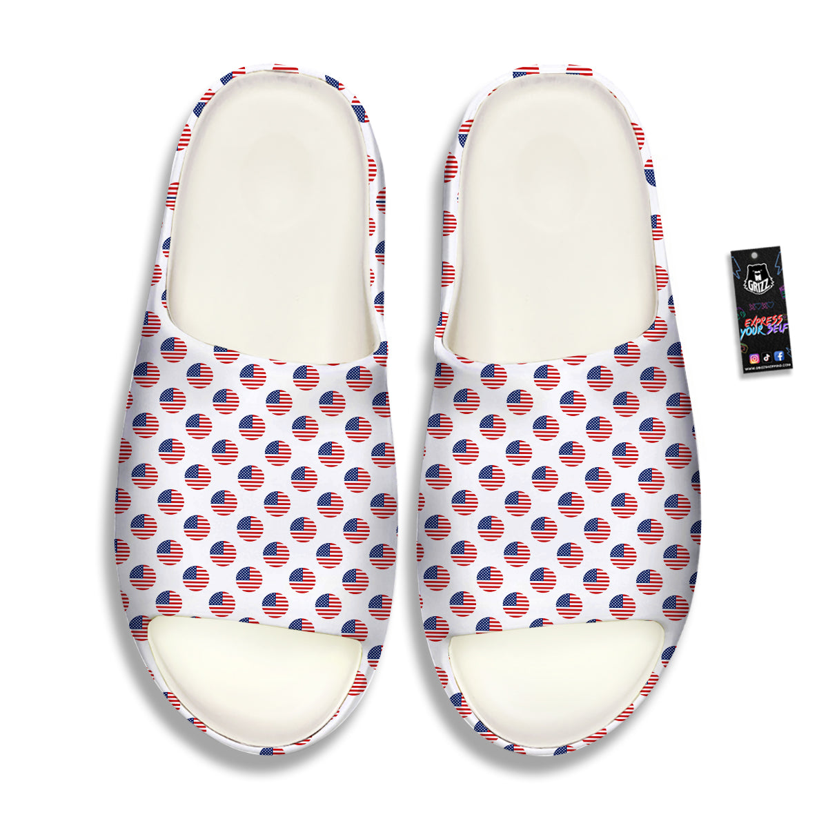 Circle Flag American Print Pattern Sandals-grizzshop
