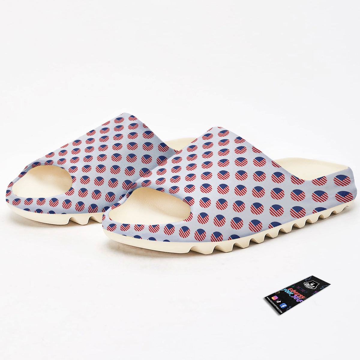 Circle Flag American Print Pattern Sandals-grizzshop