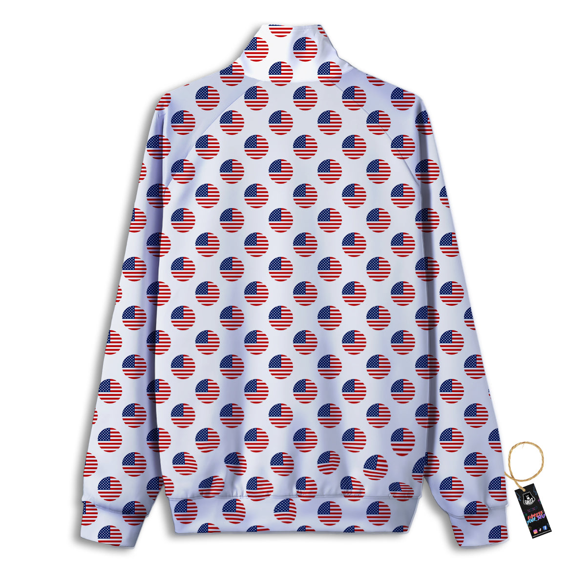 Circle Flag American Print Pattern Track Jacket-grizzshop