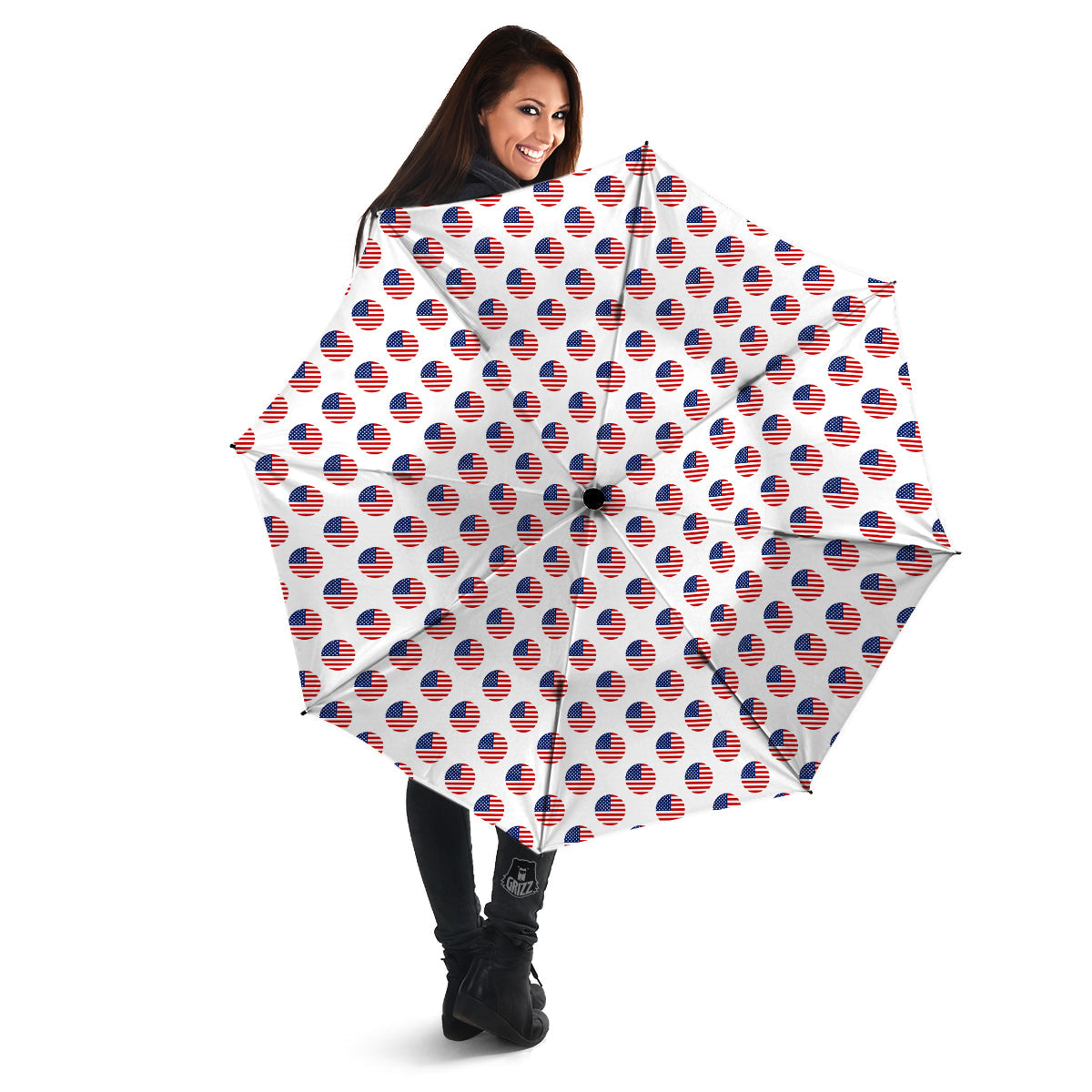 Circle Flag American Print Pattern Umbrella-grizzshop