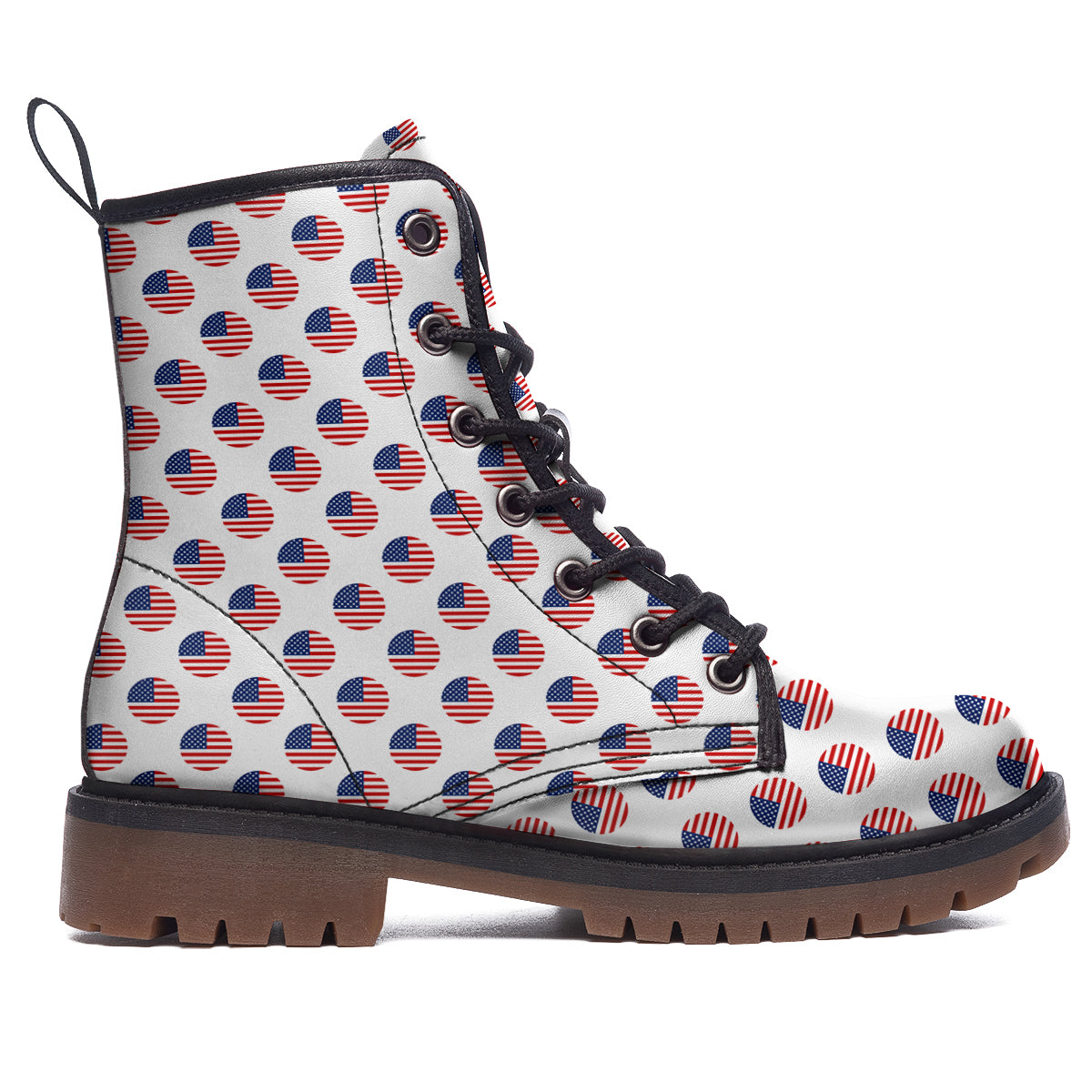 Circle Flag American Print Pattern Work Boots-grizzshop