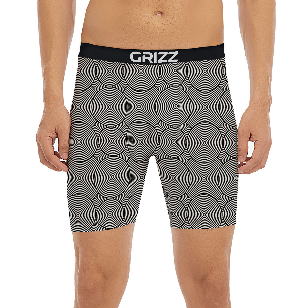 Circle Psychedelic Print Pattern Boxer Briefs-grizzshop