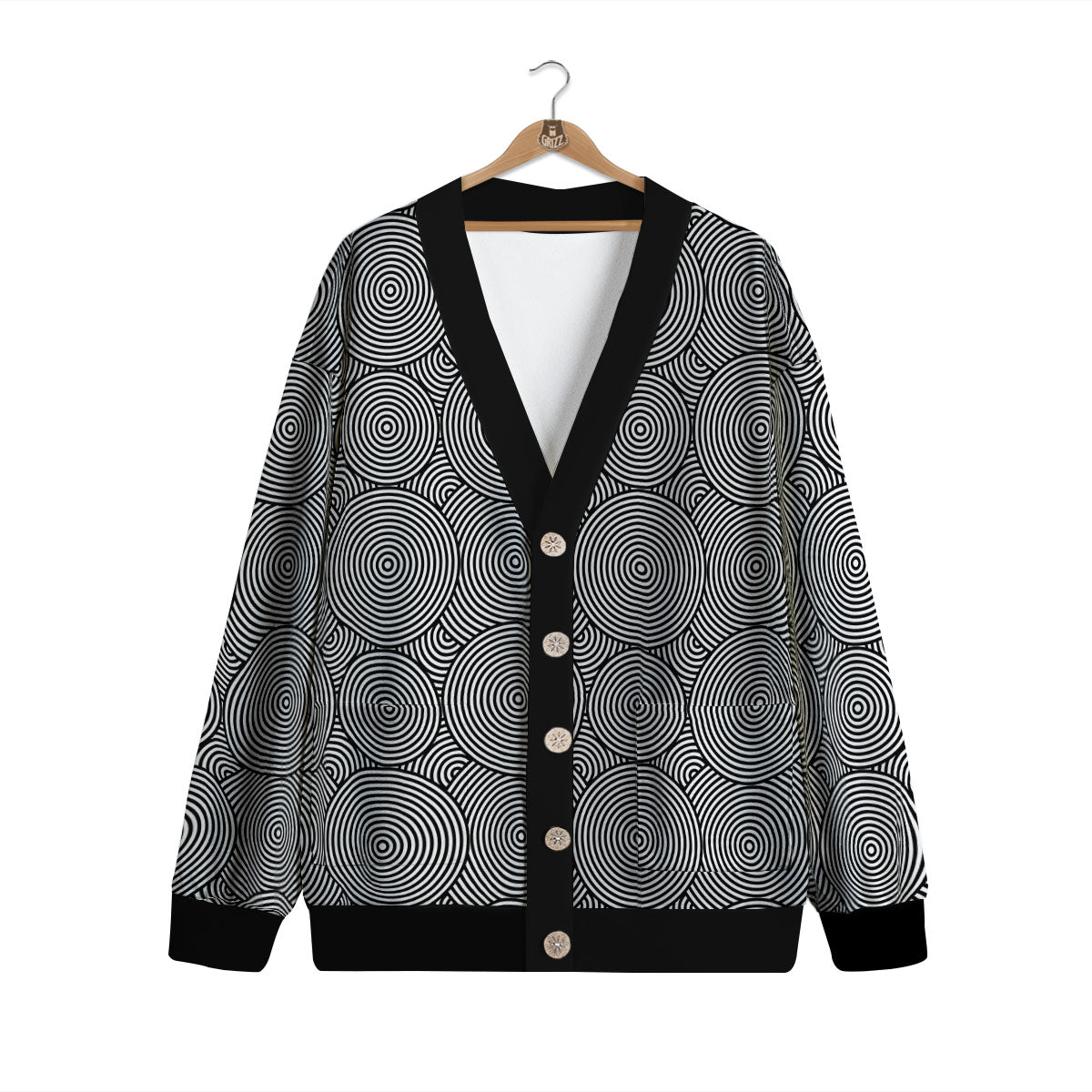 Circle Psychedelic Print Pattern Cardigan-grizzshop